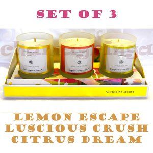 Victoria's Secret Limited Edition SPARKLING CITRUS 3 Scented Candles GIFT SET